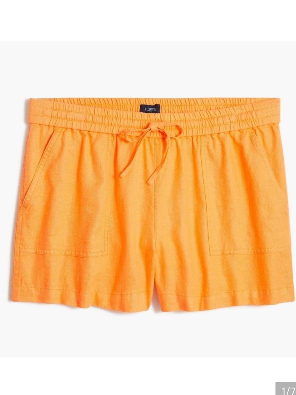 J. Crew tangerine orange drawstring linen shorts xs